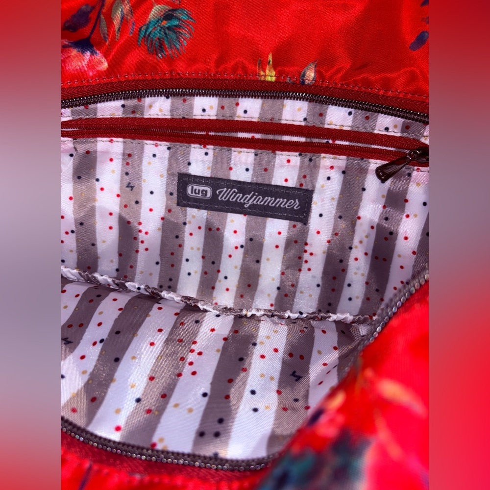 Lug Windjammer Tote Bag Crimson Bloom Floral Red - Picture 12 of 16